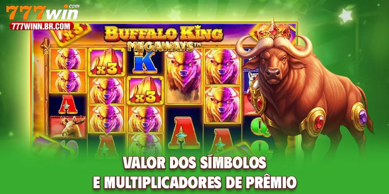 Valor dos símbolos e multiplicadores de prêmio